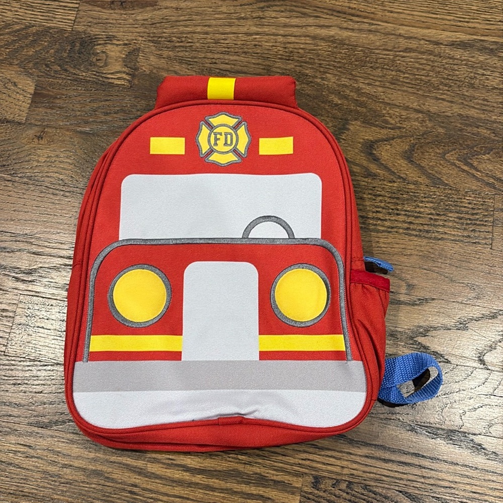 Pottery Barn Firetruck Backpack New without tags